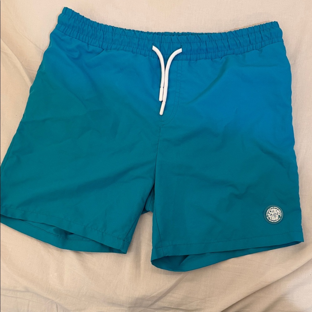 Solid Blue Swim Shorts